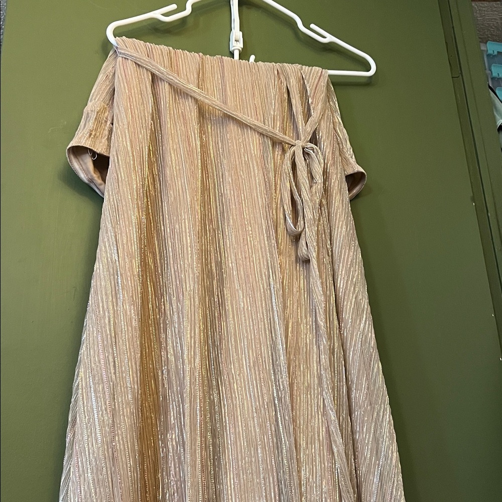 Petal & Pup Strapless Gold Dress